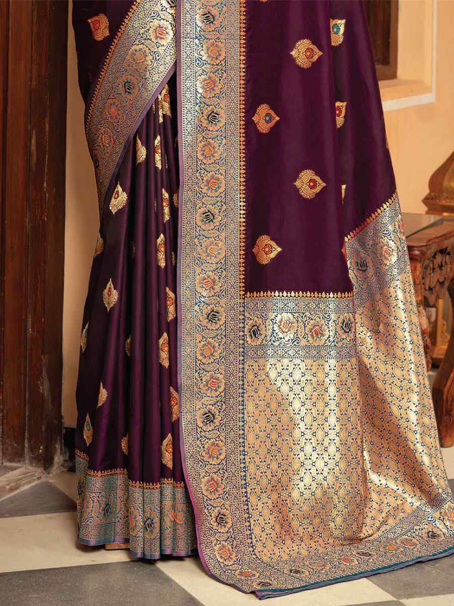 Brown Silk Handwoven Wedding Festival Heavy Border Saree