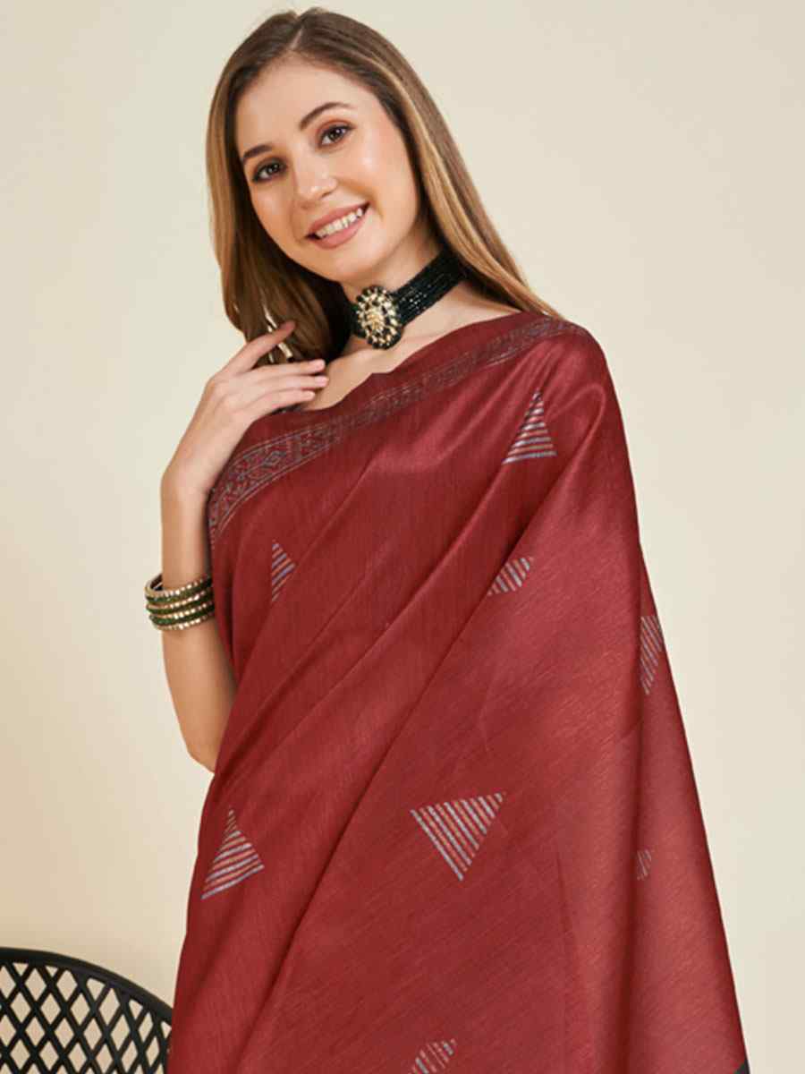 Brown Sofi Silk Handwoven Wedding Festival Heavy Border Saree