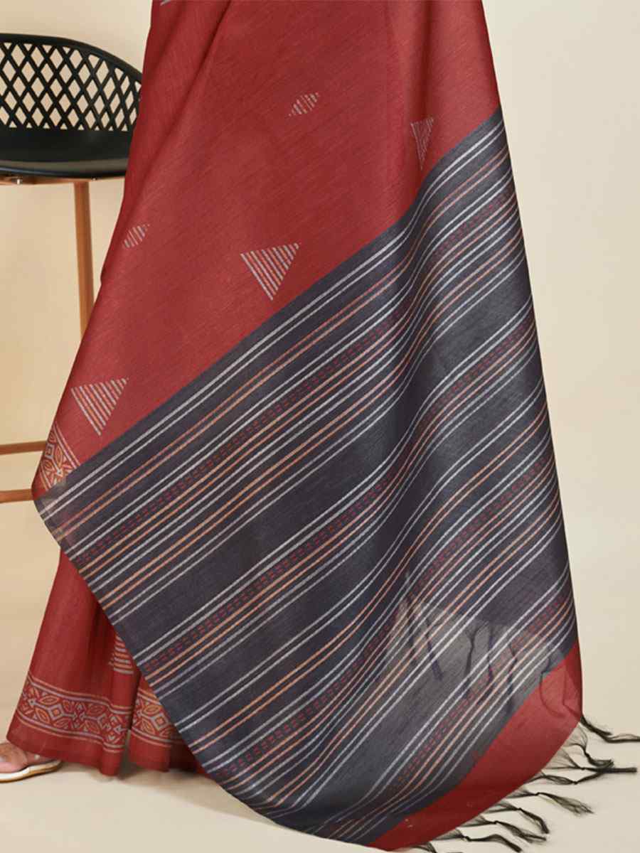 Brown Sofi Silk Handwoven Wedding Festival Heavy Border Saree
