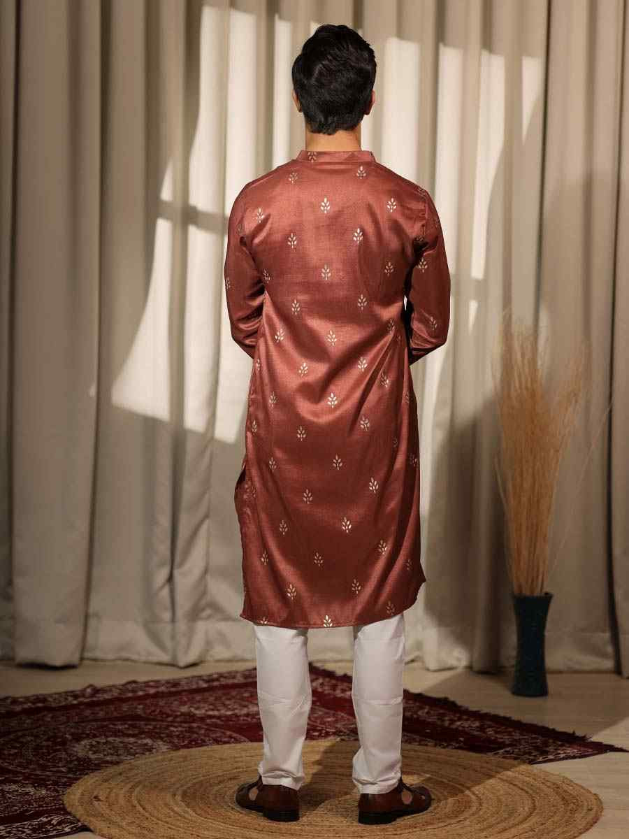 Brown Viscose  Embroidered Festival Casual Kurta