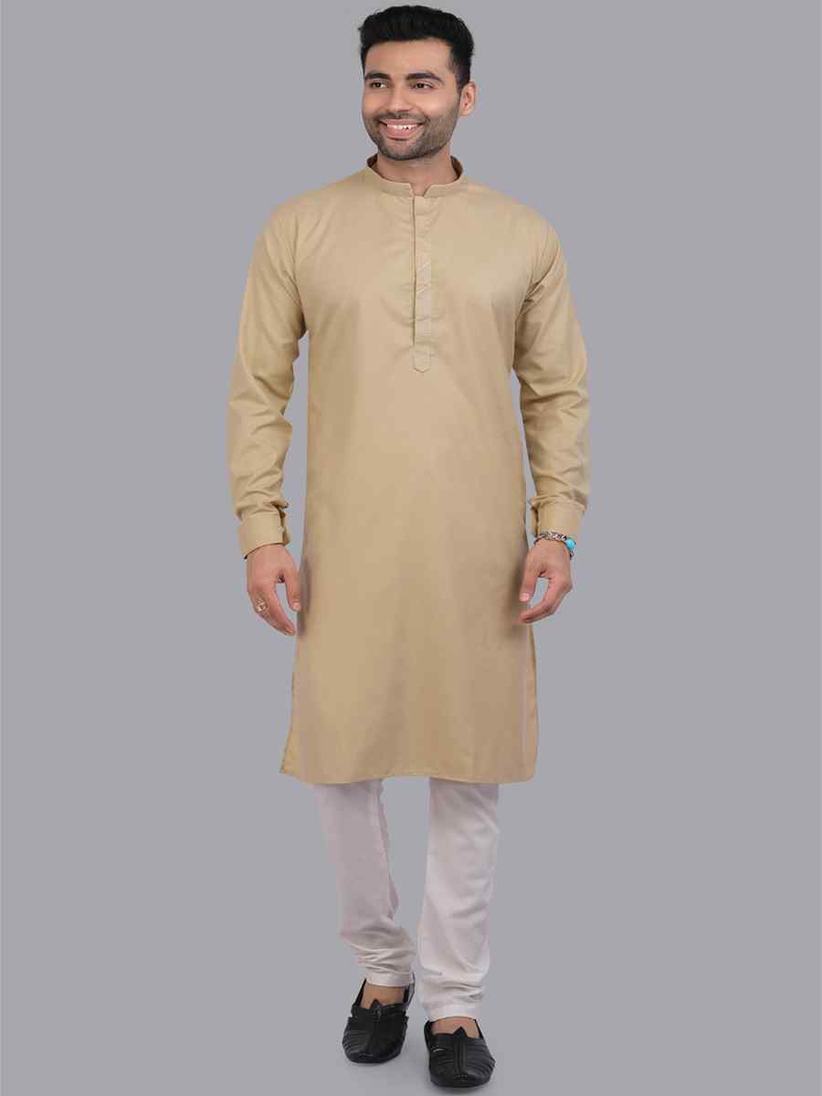 Camel Art Silk Printed Festival Casual Kurta