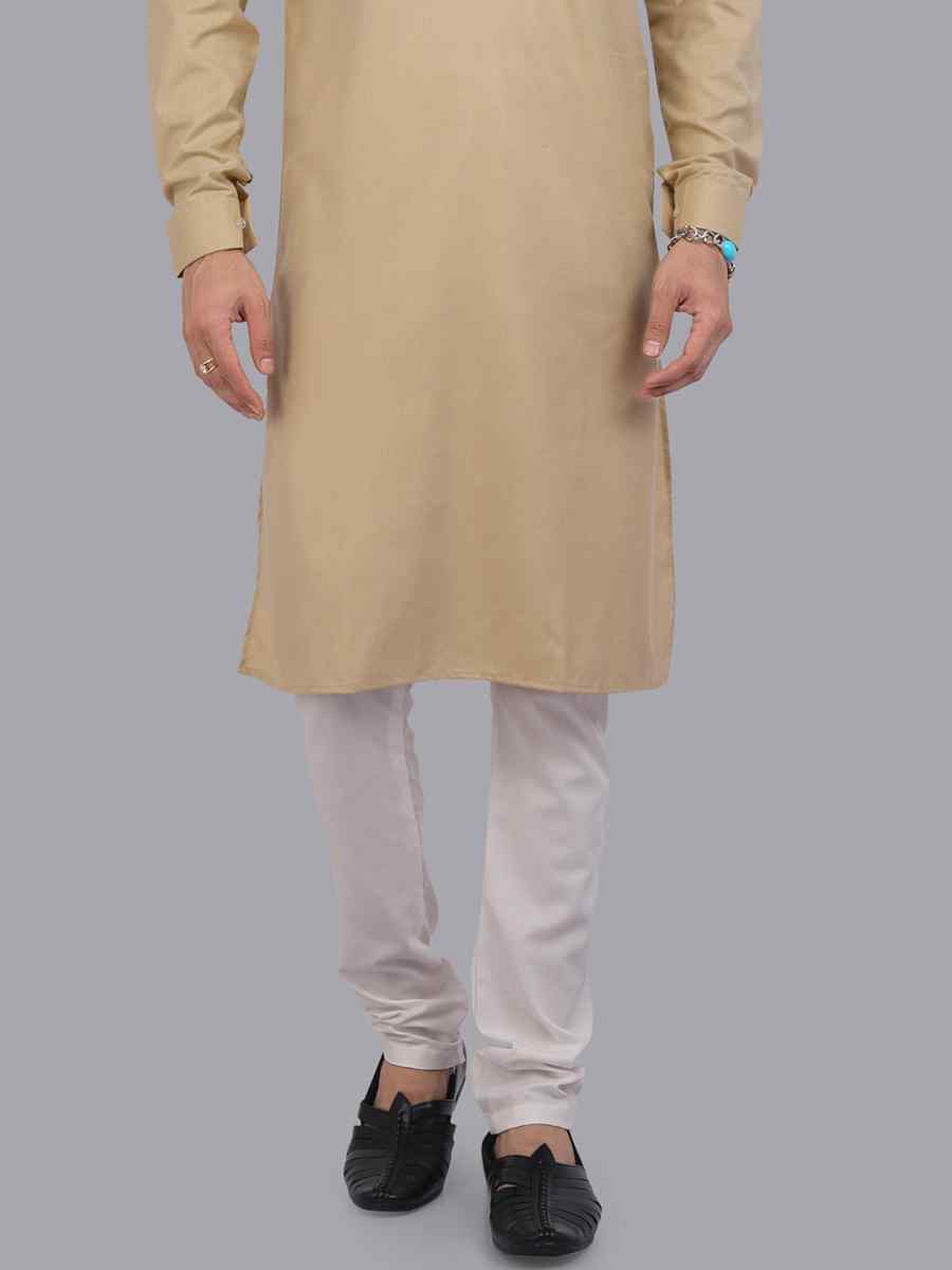 Camel Art Silk Printed Festival Casual Kurta