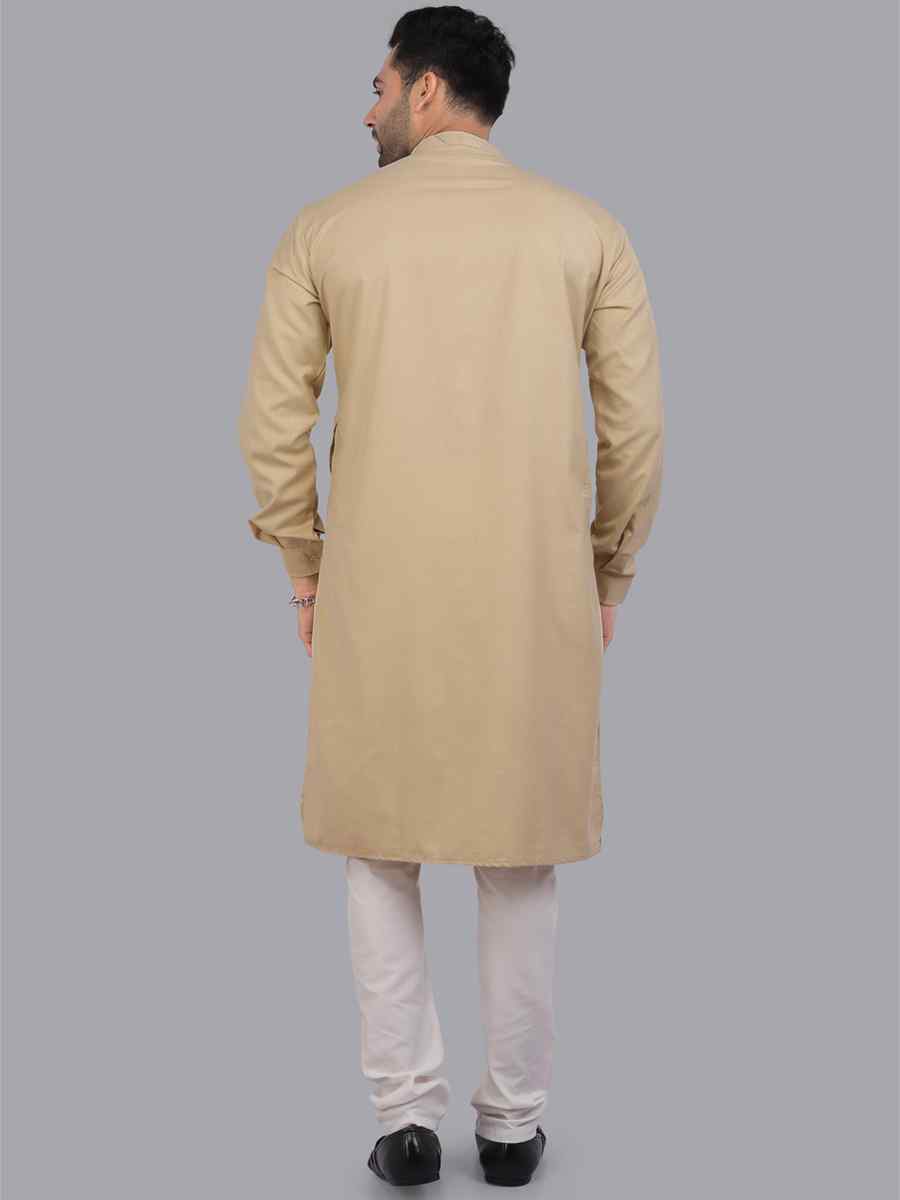 Camel Art Silk Printed Festival Casual Kurta