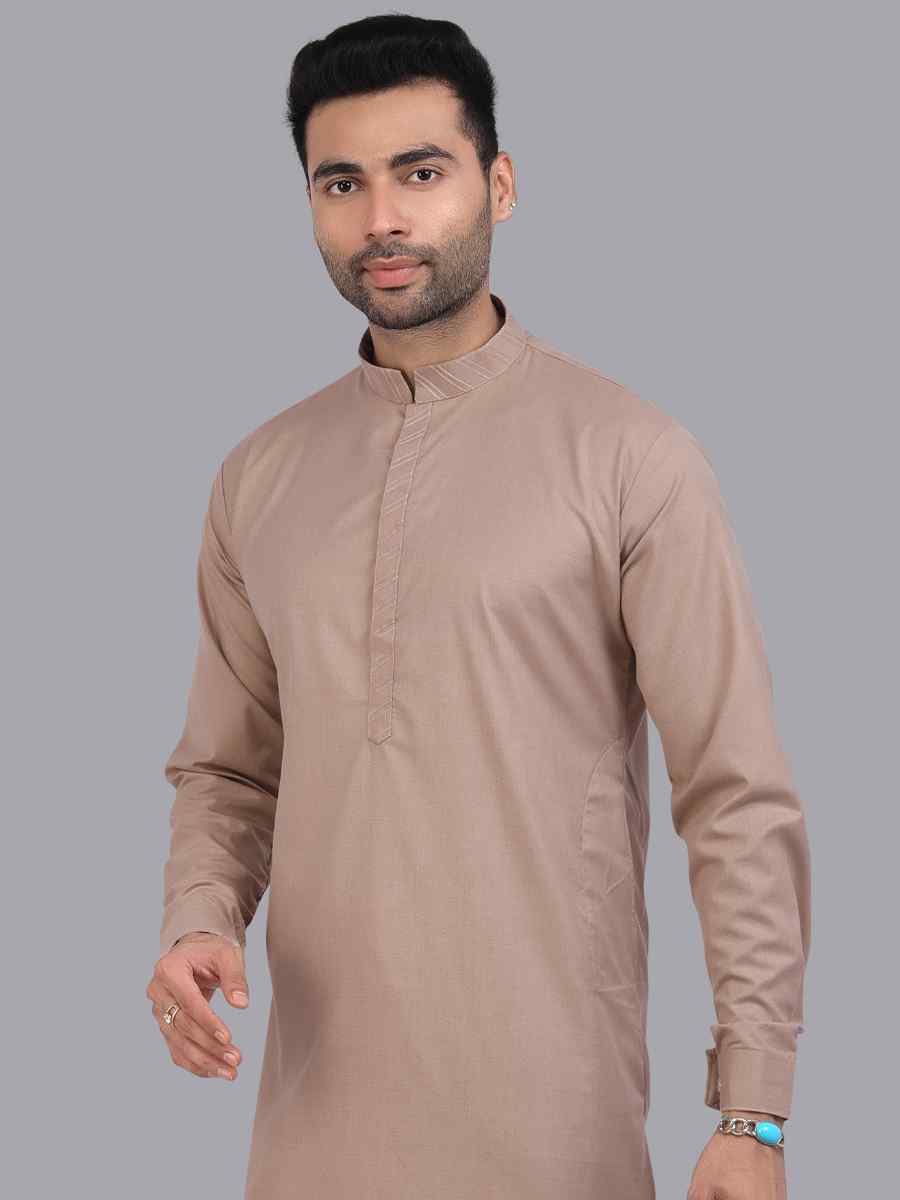 Chikoo Art Silk Printed Festival Casual Kurta