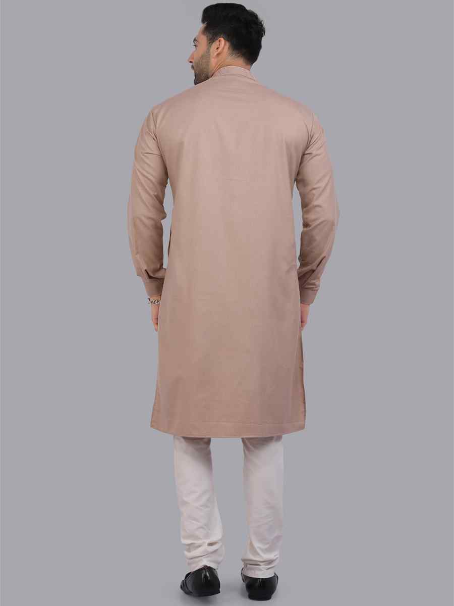 Chikoo Art Silk Printed Festival Casual Kurta