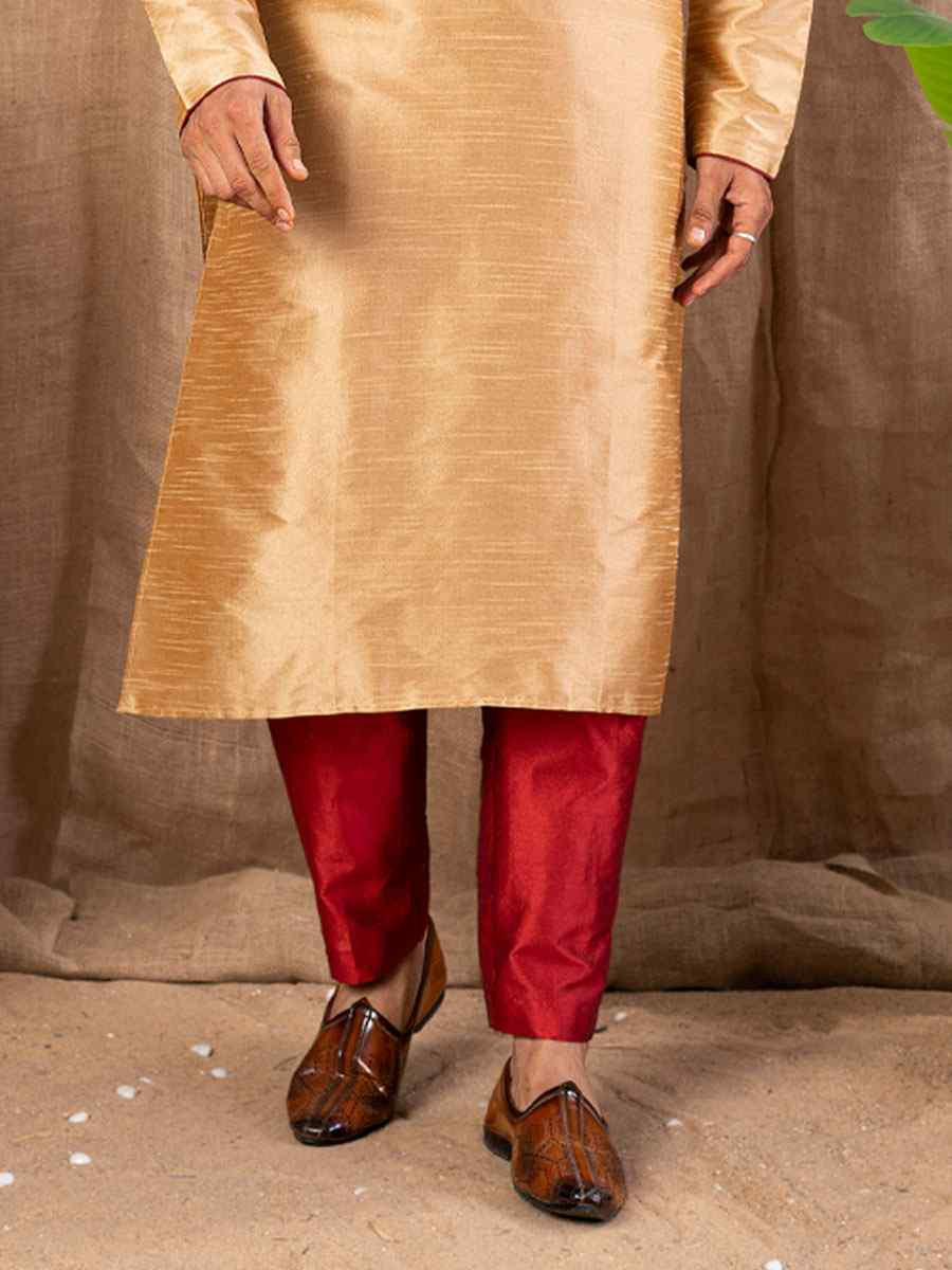 Chiku Art Silk Embroidery Festival Wedding Party Mens Kurta