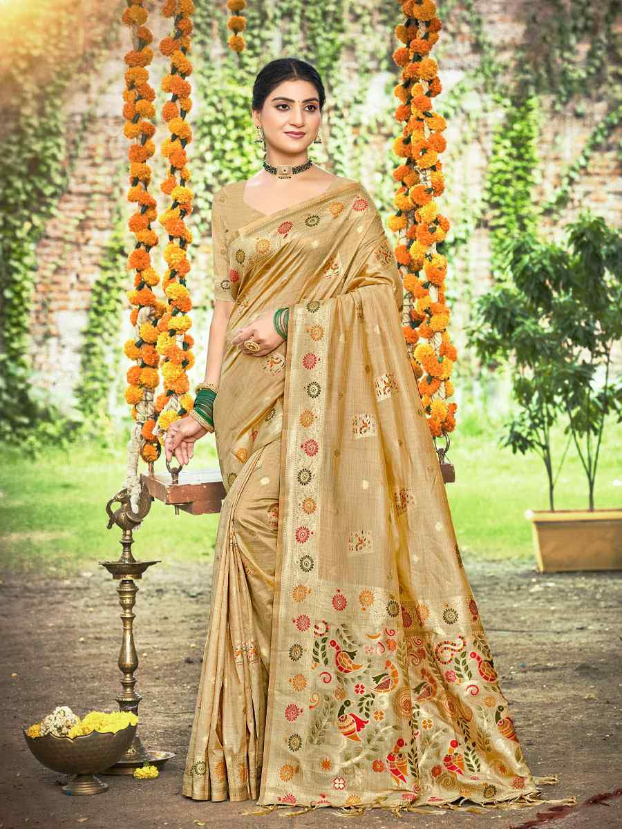 Chiku Assam Silk Handwoven Traditional Bridal Reception Festival Wedding Fancy Classic Style Sarees