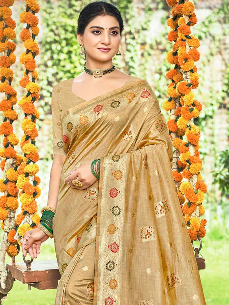 Chiku Assam Silk Handwoven Traditional Bridal Reception Festival Wedding Fancy Classic Style Sarees