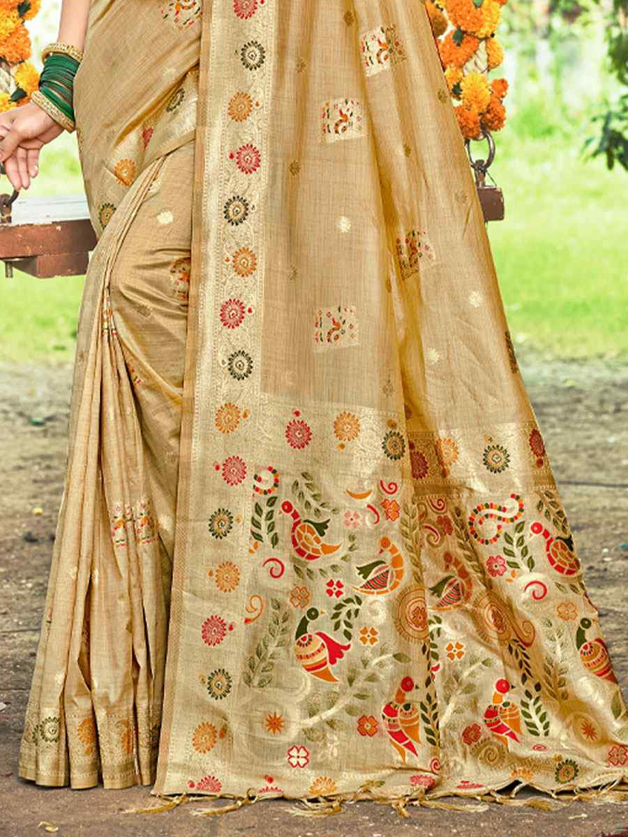 Chiku Assam Silk Handwoven Traditional Bridal Reception Festival Wedding Fancy Classic Style Sarees