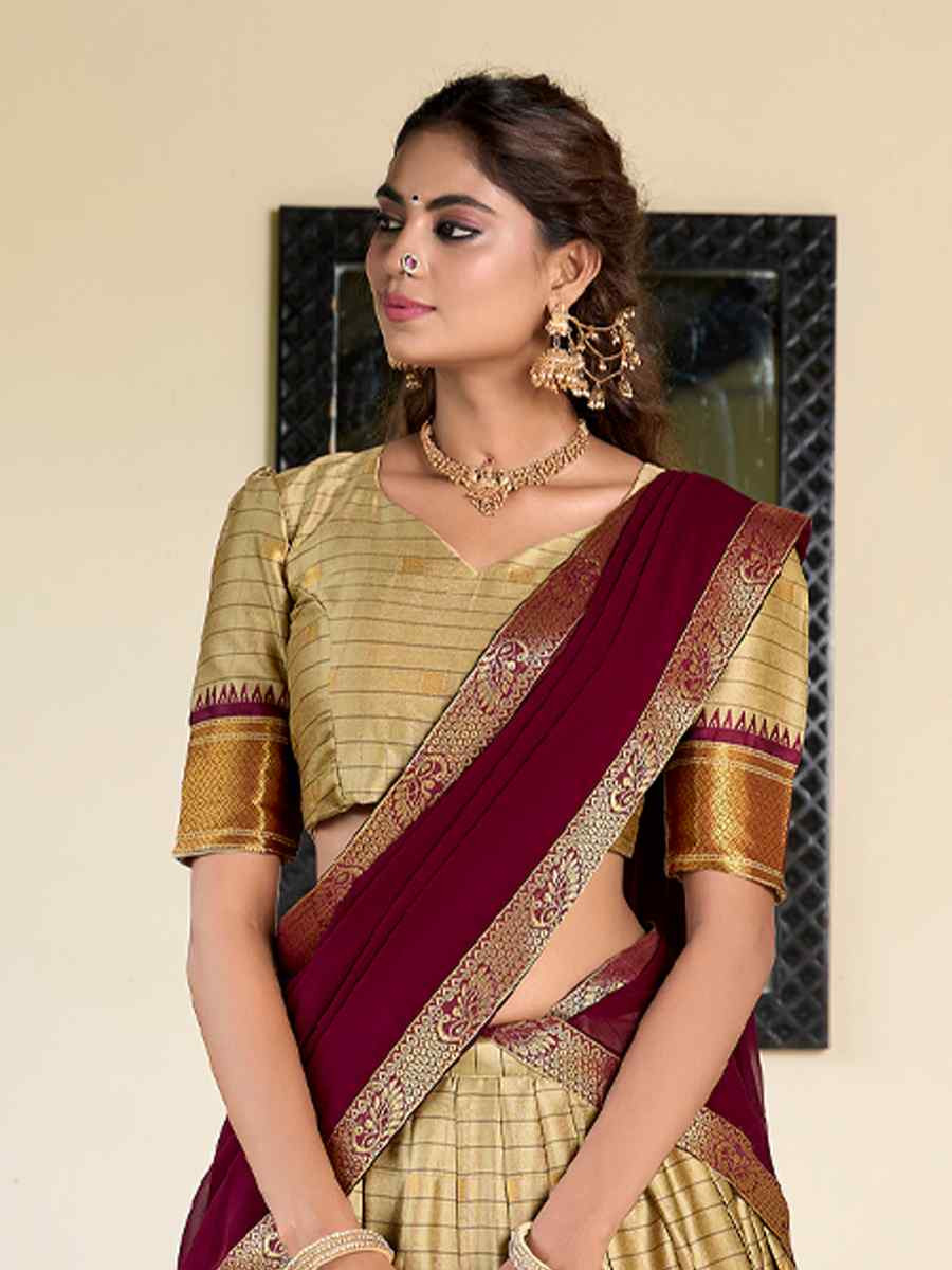 Chiku Cotton Silk Handwoven Reception Wedding Lehenga Choli