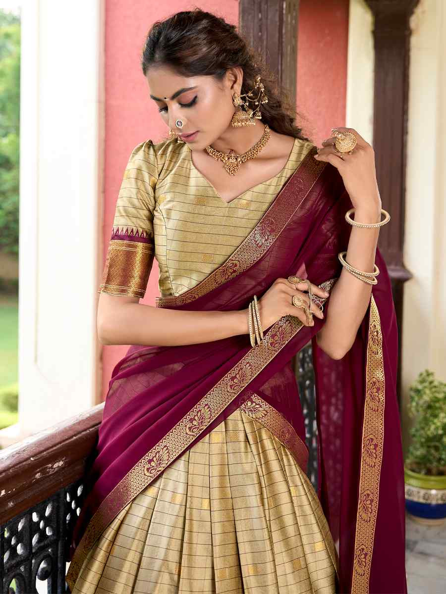 Chiku Cotton Silk Handwoven Reception Wedding Lehenga Choli