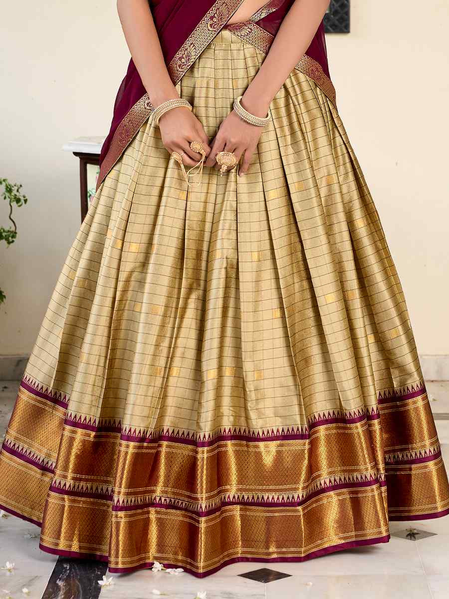 Chiku Cotton Silk Handwoven Reception Wedding Lehenga Choli