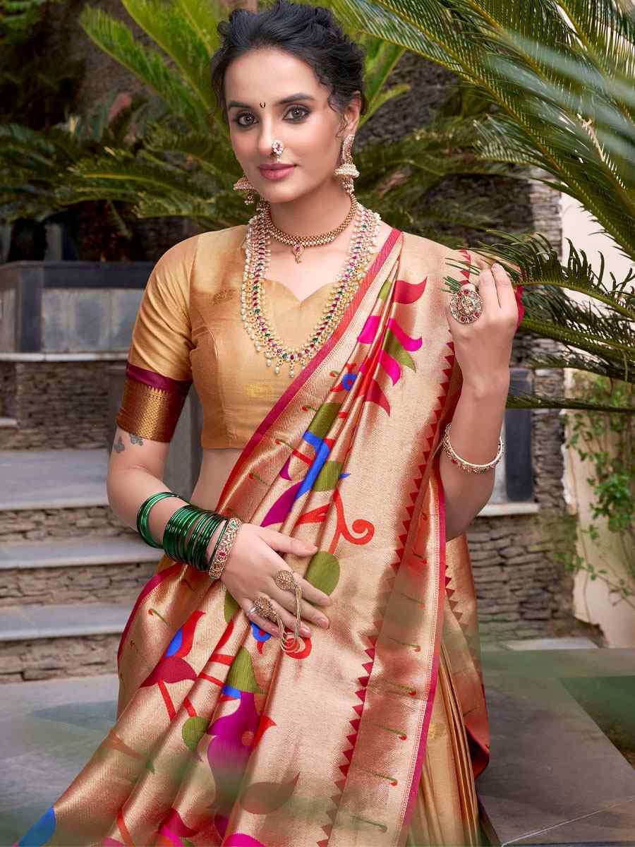 Chiku Jacquard Silk Printed And Handwoven Party Reception Wedding Lehenga Choli