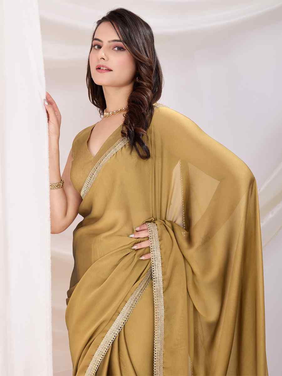 Chiku Rangoli Silk Solid Festival Wedding Fancy Heavy Border Saree