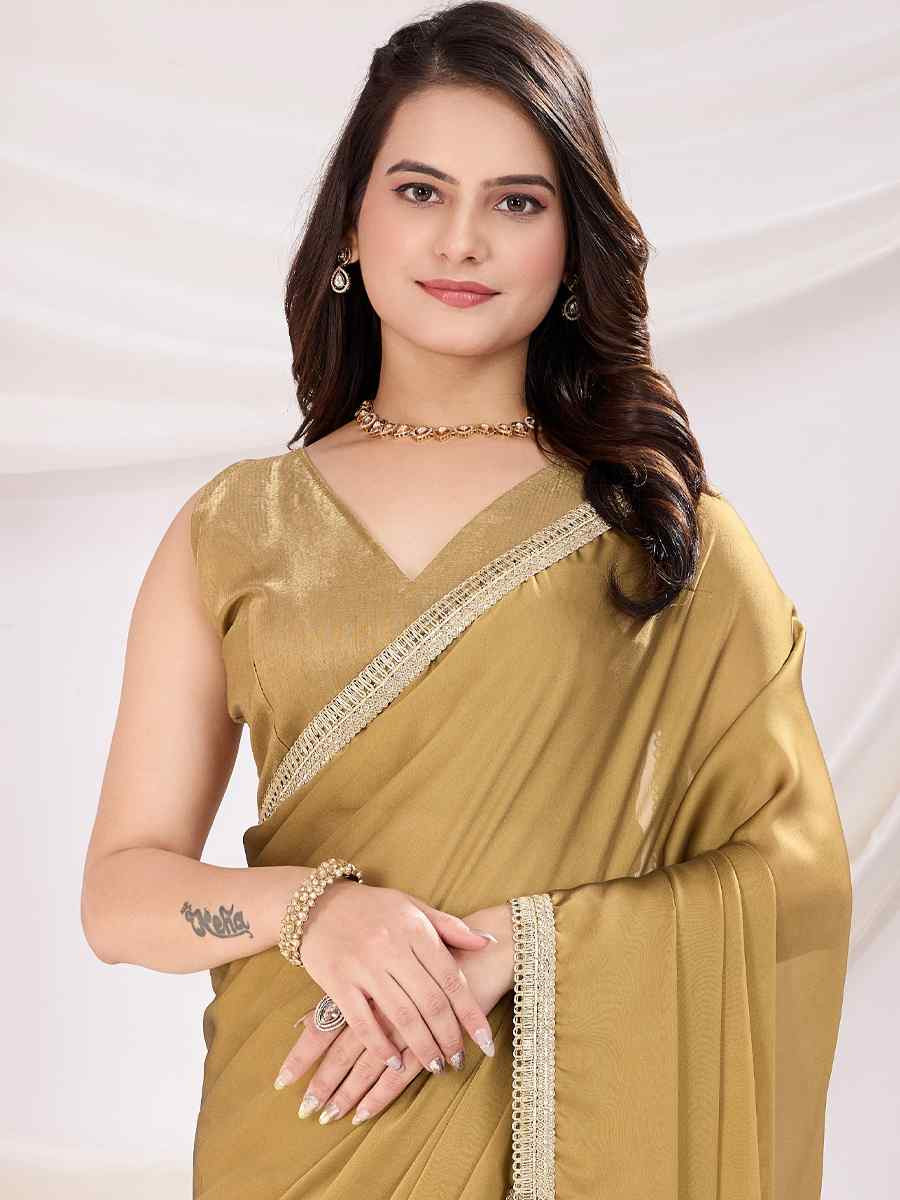 Chiku Rangoli Silk Solid Festival Wedding Fancy Heavy Border Saree