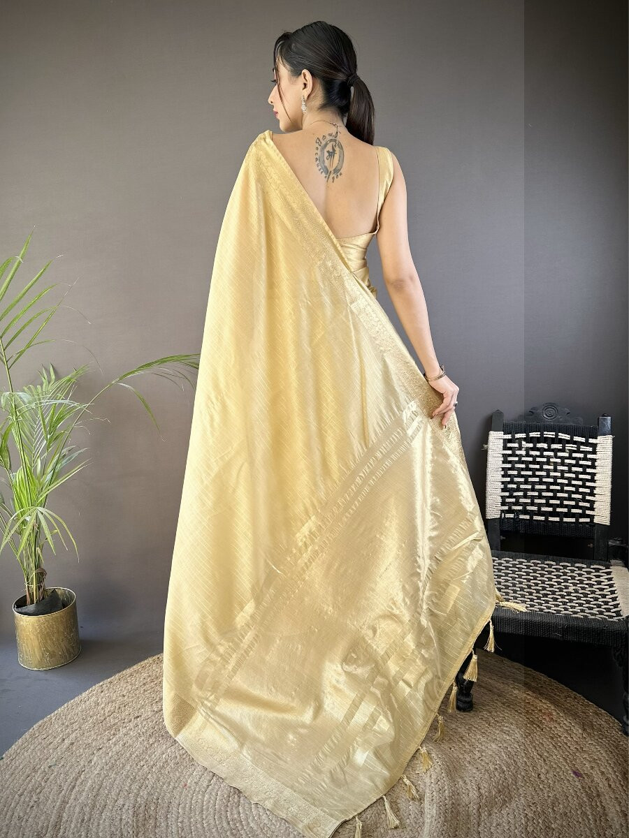 Chiku Soft Cotton Zari Wedding Reception Party Festival Heavy Border Sarees