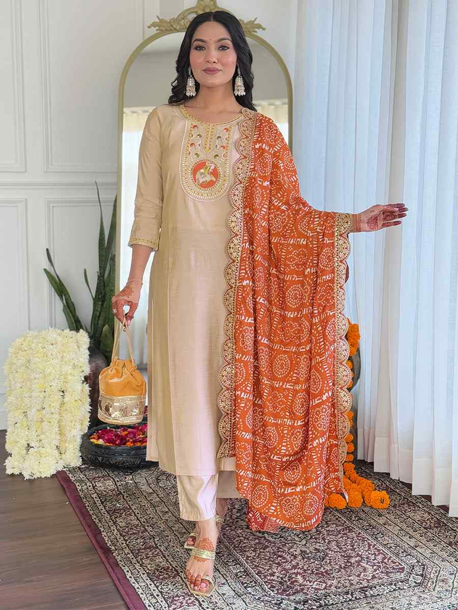 Chiku Viscose Embroidery Party Wedding Festival Casual Ready Pant Salwar Kameez