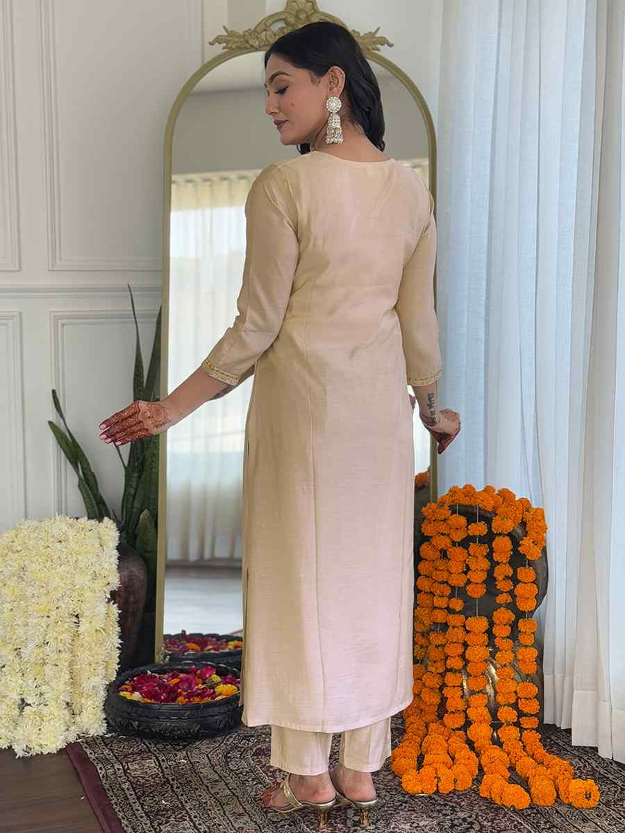 Chiku Viscose Embroidery Party Wedding Festival Casual Ready Pant Salwar Kameez