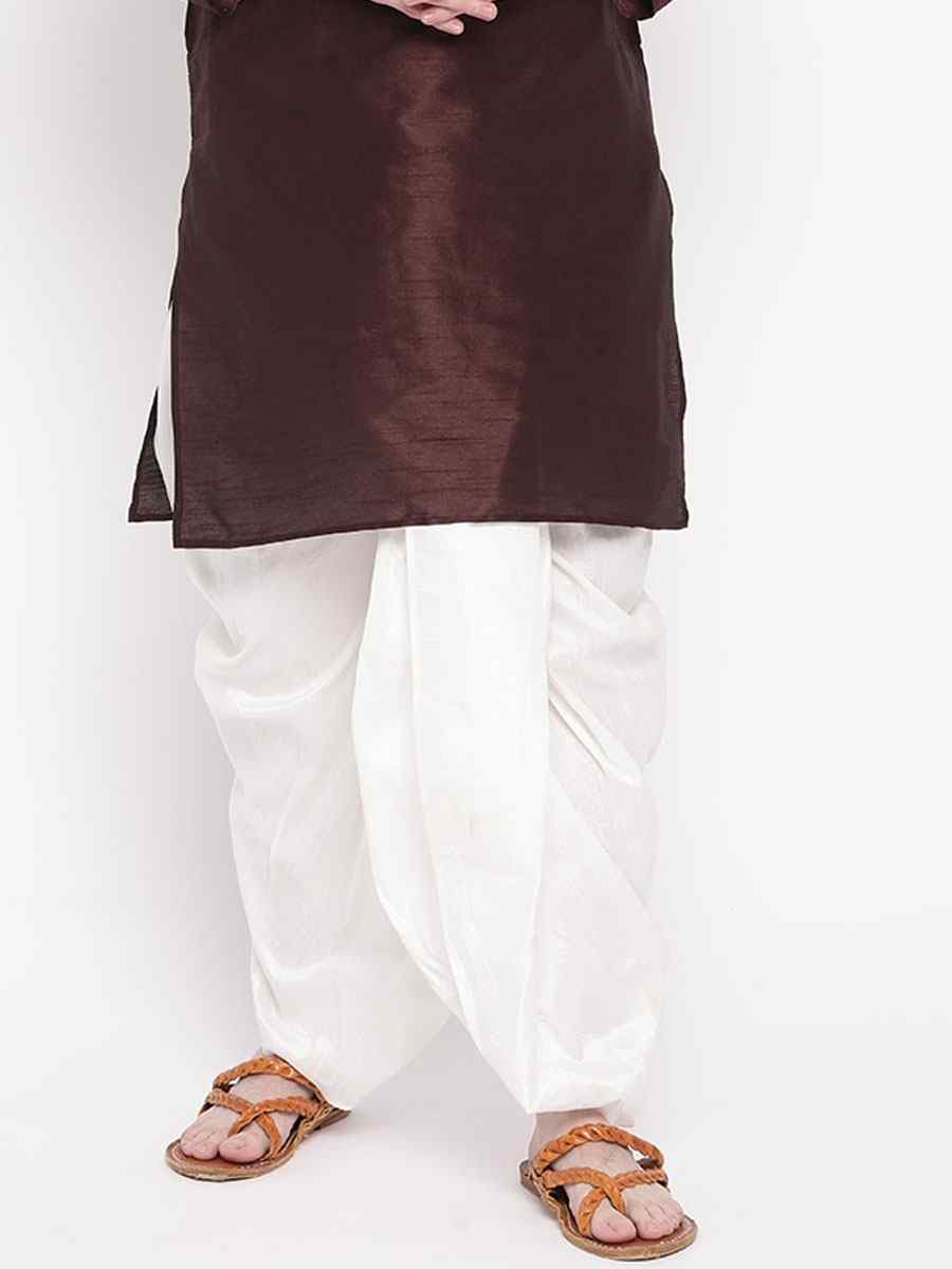 Chocolate Dupion Silk Woven Festival Wedding Kurta