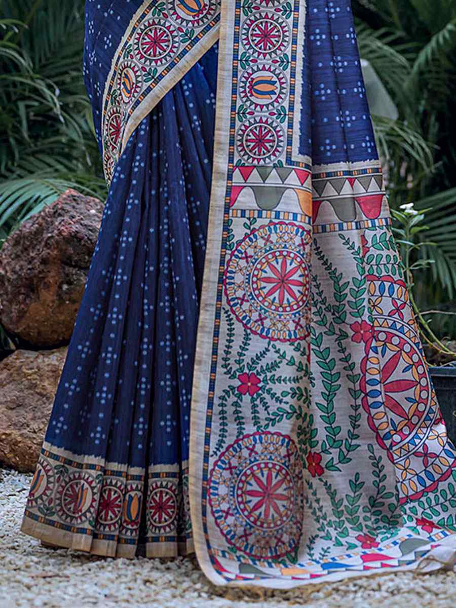 Coffee Tussar Silk Printed Casual Festival Contemporary Saree
