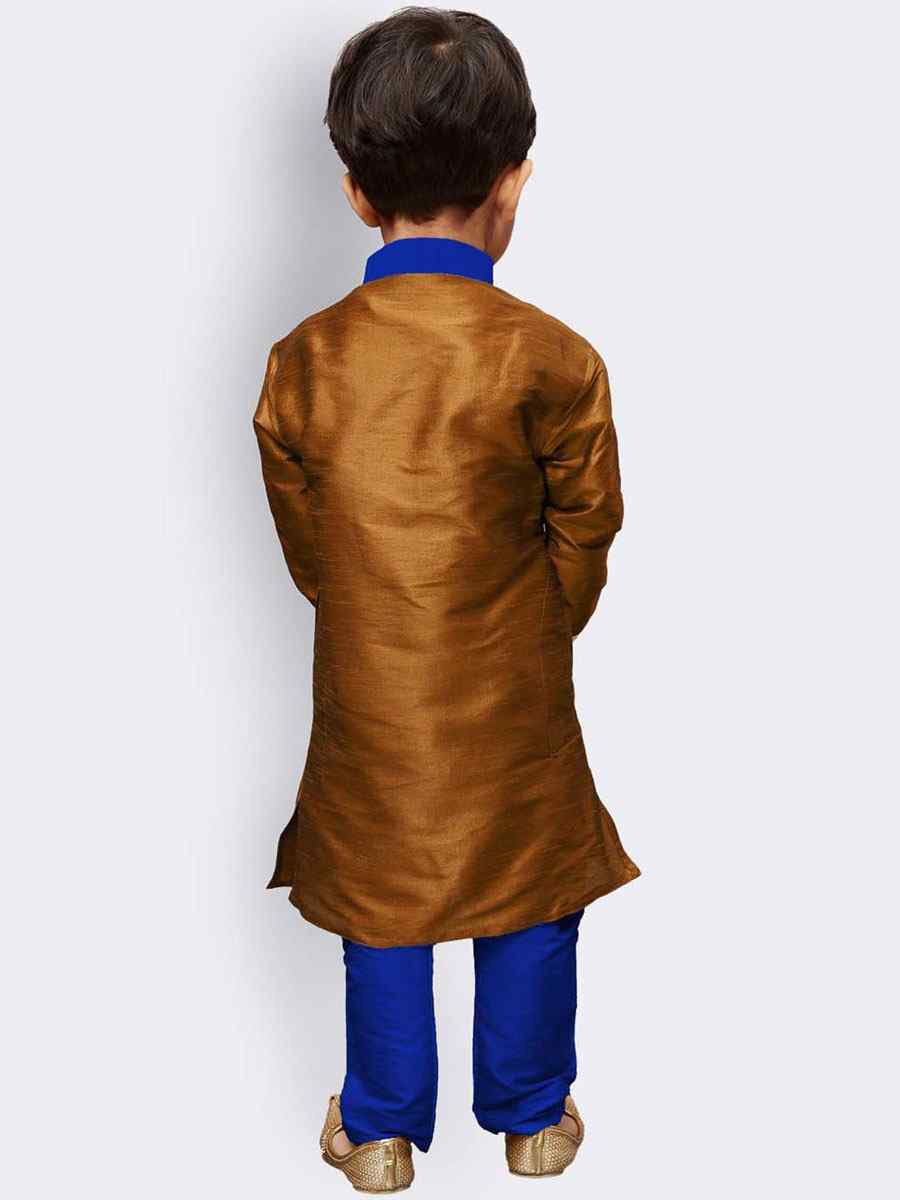 Copper Gold Art Dupion Zardosi Festival Kurta Pyjama Boys Wear