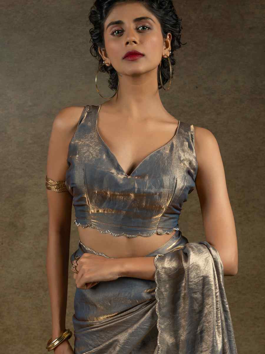 Coral Satin Silk Embroidered Festival Wedding Fancy Heavy Border Saree