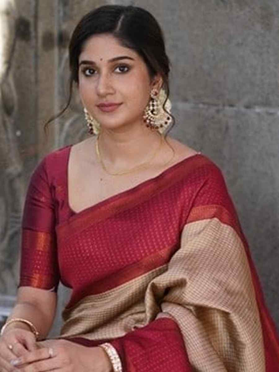 Cream Banarasi Soft Silk Jacquard Festival Wear Fancy Heavy Border Saree