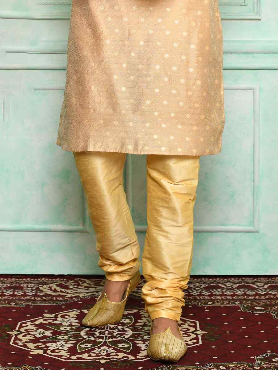 Cream Brocade Woven Festival Kurta