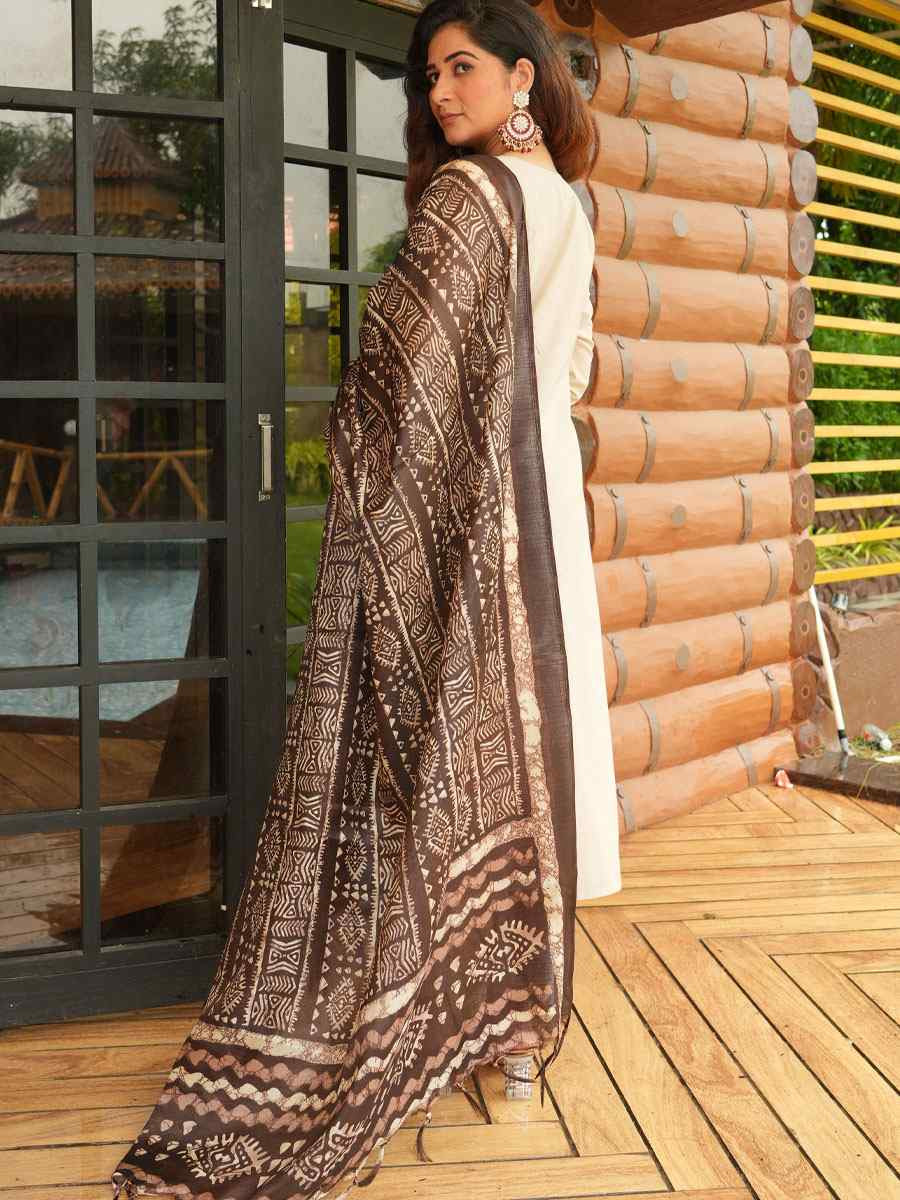 Cream Khadi Cotton Embroidered Festival Casual Pant Ready Salwar Kameez