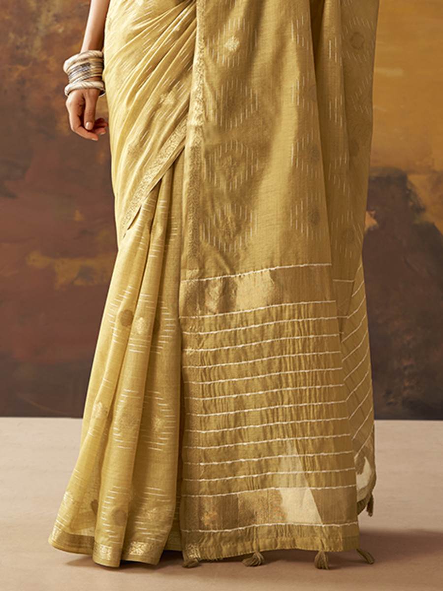 Cream Modal Cotton Zari Weaving Wedding Reception Party Festival Casual Heavy Border Sarees