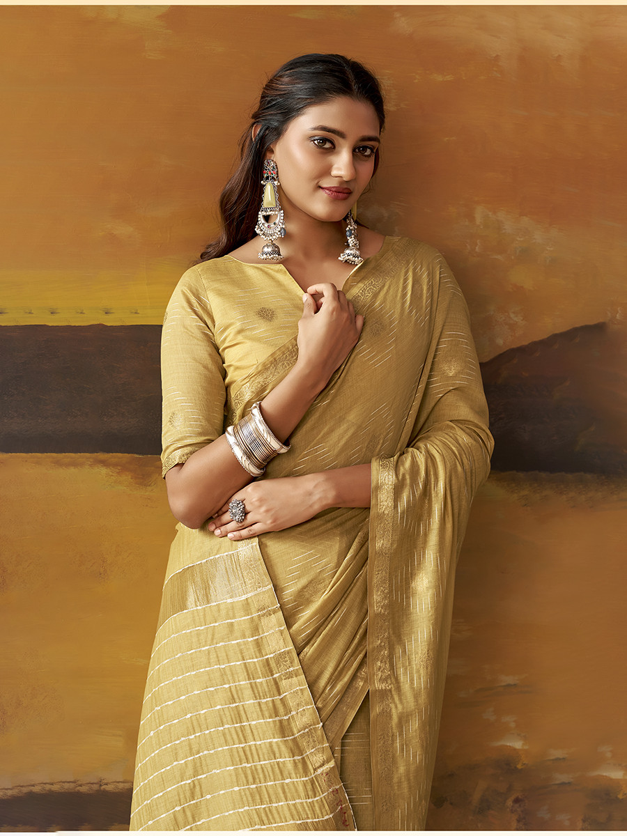 Cream Modal Cotton Zari Weaving Wedding Reception Party Festival Casual Heavy Border Sarees