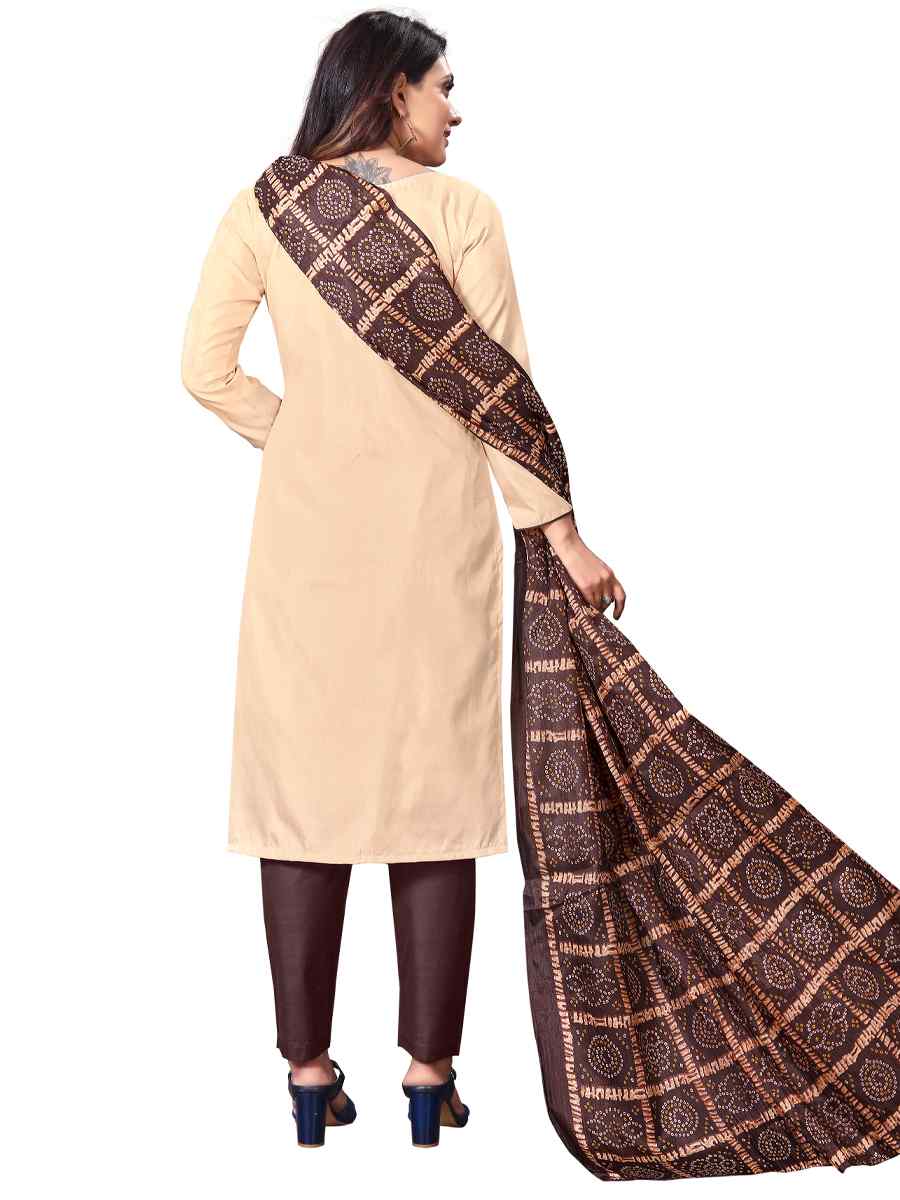 Cream Parampara Silk Embroidered Party Festival Pant Salwar Kameez