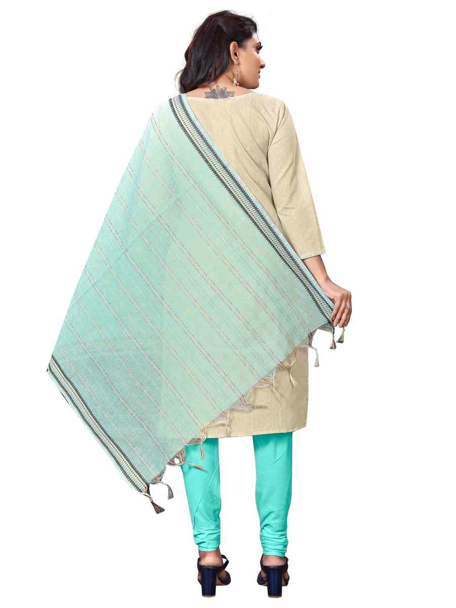 Cream Premium Cotton Embroidered Casual Festival Churidar Salwar Kameez
