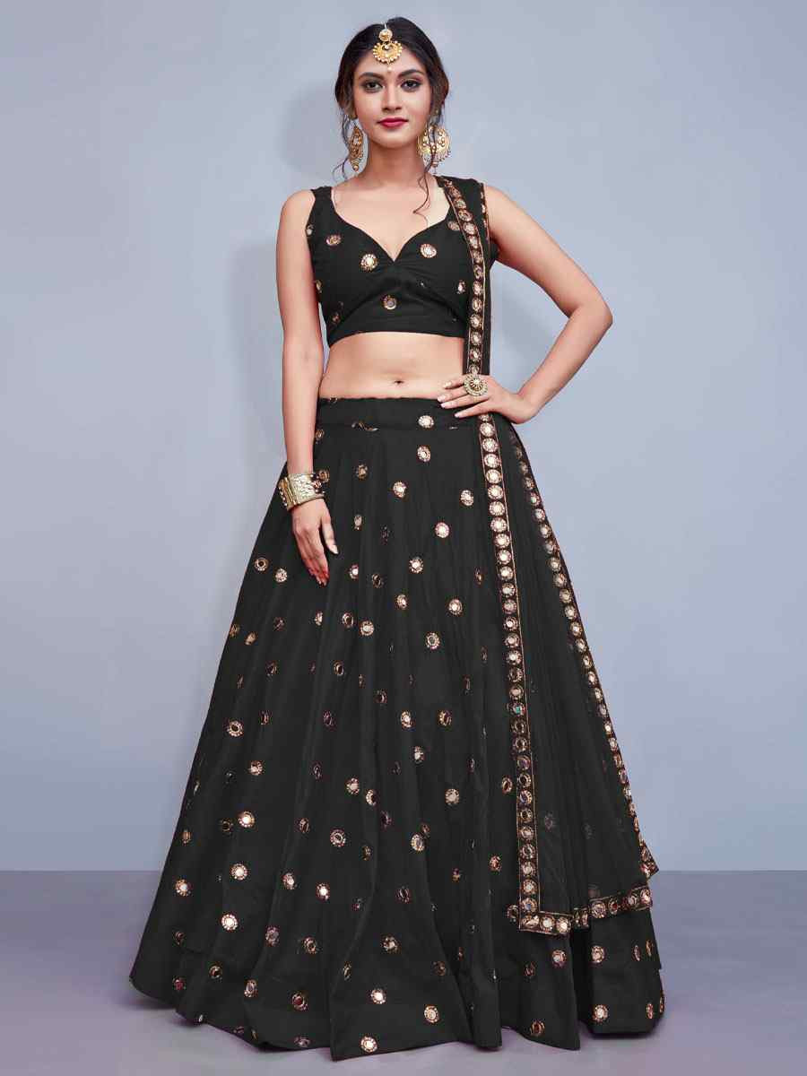 Cream Tafeta Silk Embroidered Festival Wedding Party Reception Heavy Border Lehenga Choli