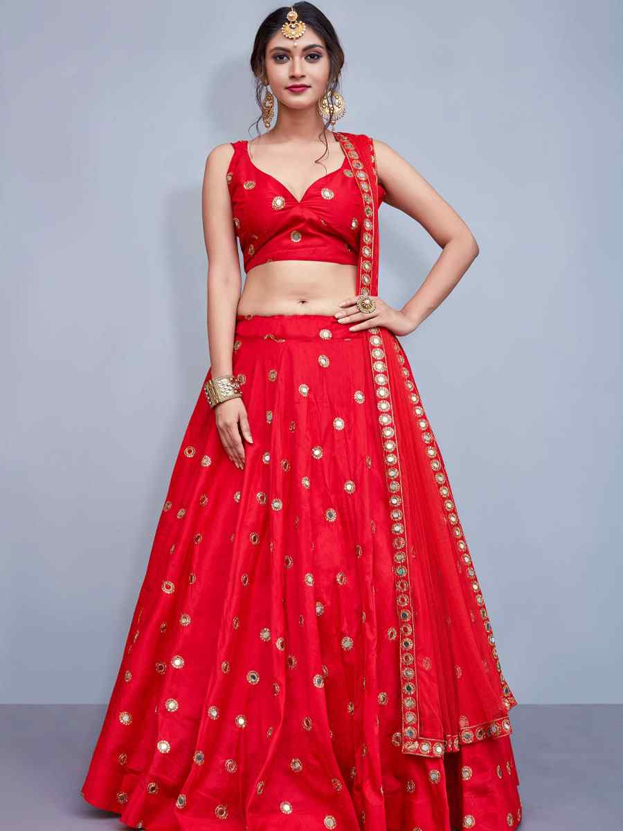 Cream Tafeta Silk Embroidered Festival Wedding Party Reception Heavy Border Lehenga Choli