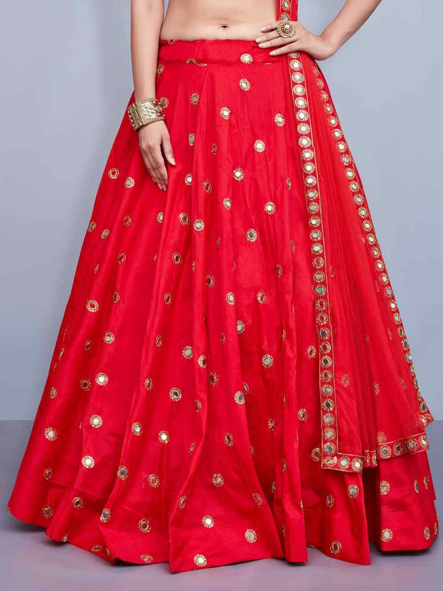 Cream Tafeta Silk Embroidered Festival Wedding Party Reception Heavy Border Lehenga Choli