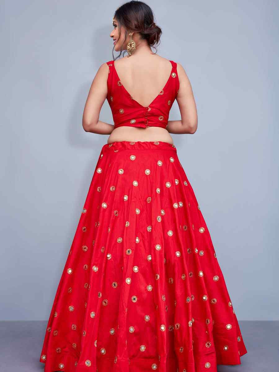 Cream Tafeta Silk Embroidered Festival Wedding Party Reception Heavy Border Lehenga Choli