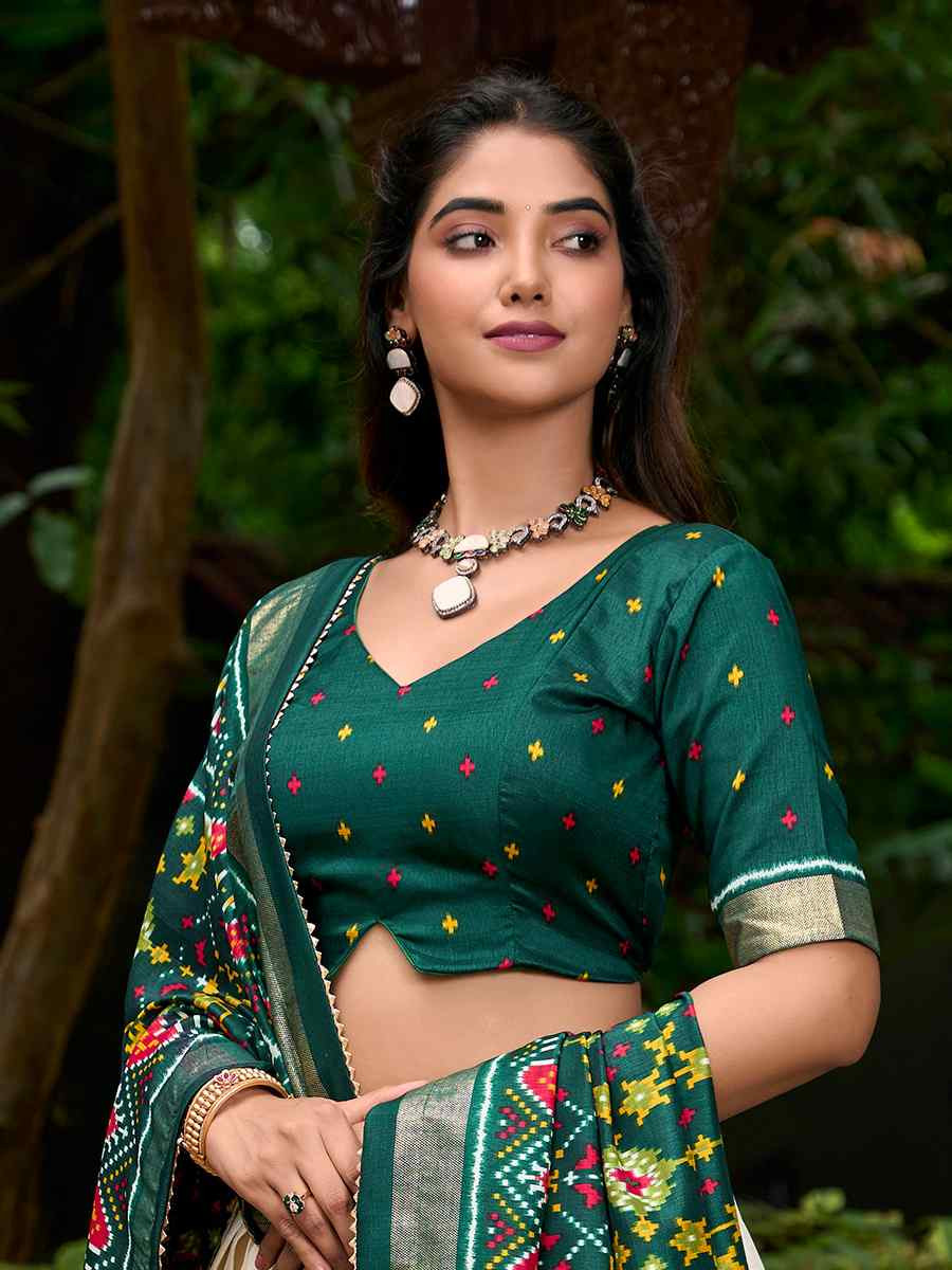 Cream Tussar Silk Embroidered Party Reception Wedding Lehenga Choli