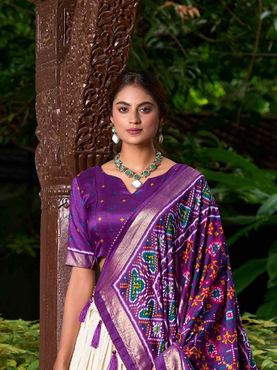 Cream Tussar Silk Embroidered Party Reception Wedding Lehenga Choli