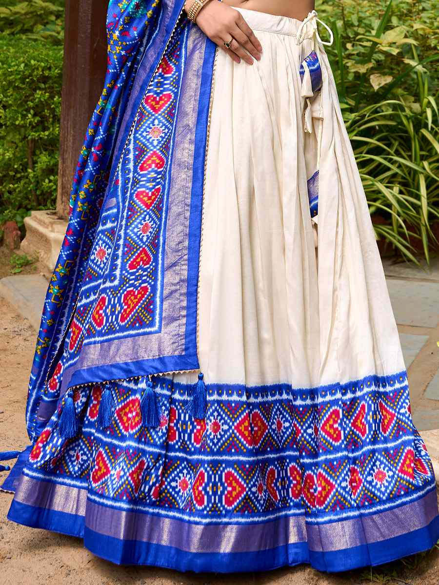 Cream Tussar Silk Embroidered Party Reception Wedding Lehenga Choli