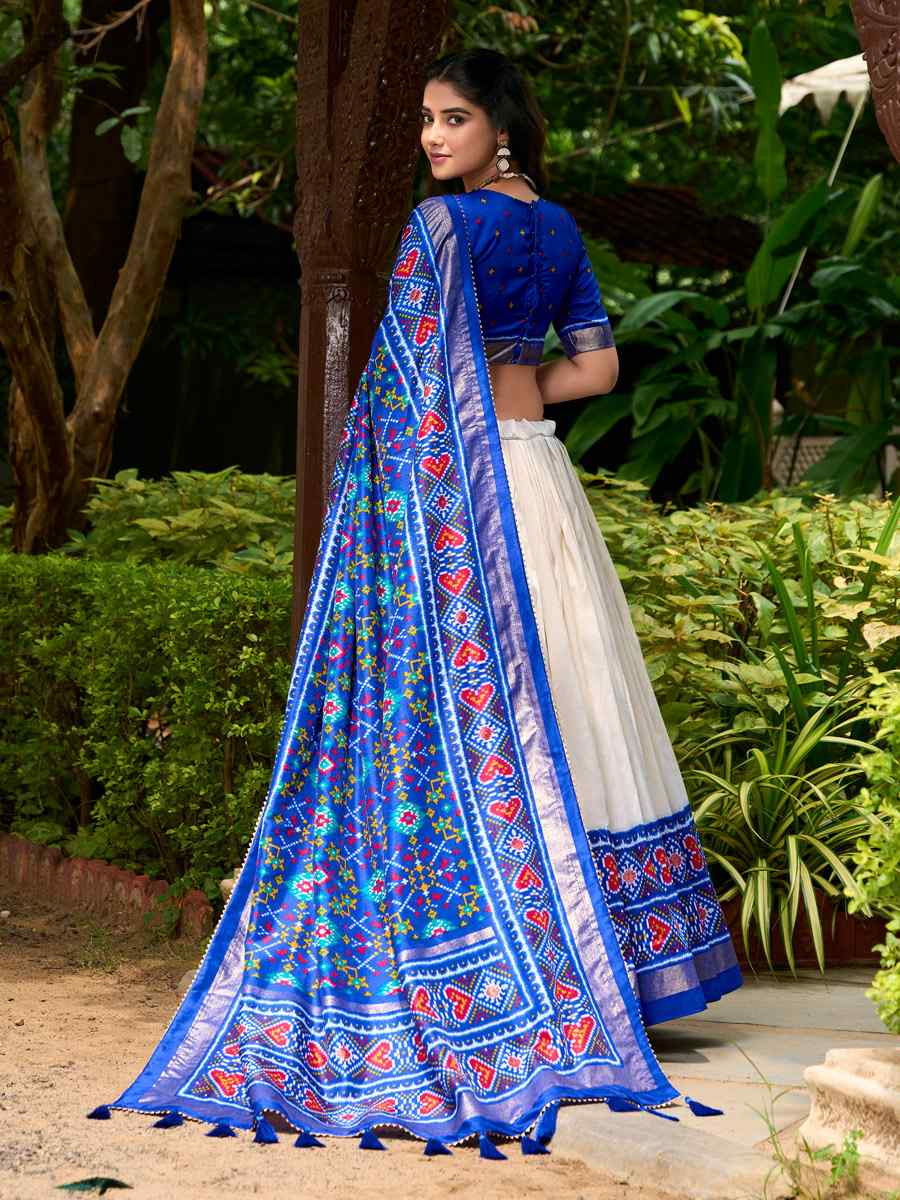 Cream Tussar Silk Embroidered Party Reception Wedding Lehenga Choli