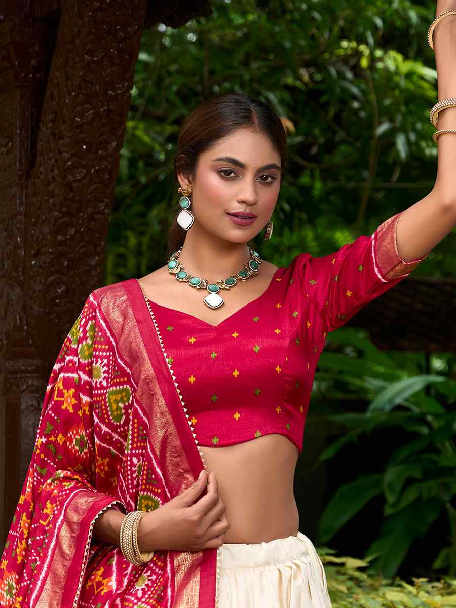 Cream Tussar Silk Embroidered Party Reception Wedding Lehenga Choli