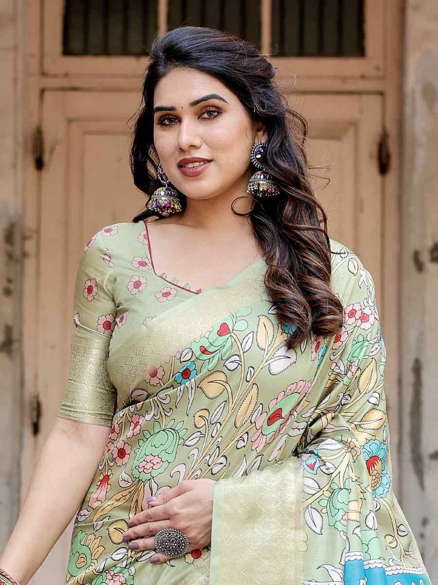 Cream Tussar Silk Zari Handwoven Printed Casual Reception Festival Wedding Fancy Heavy Border Saree