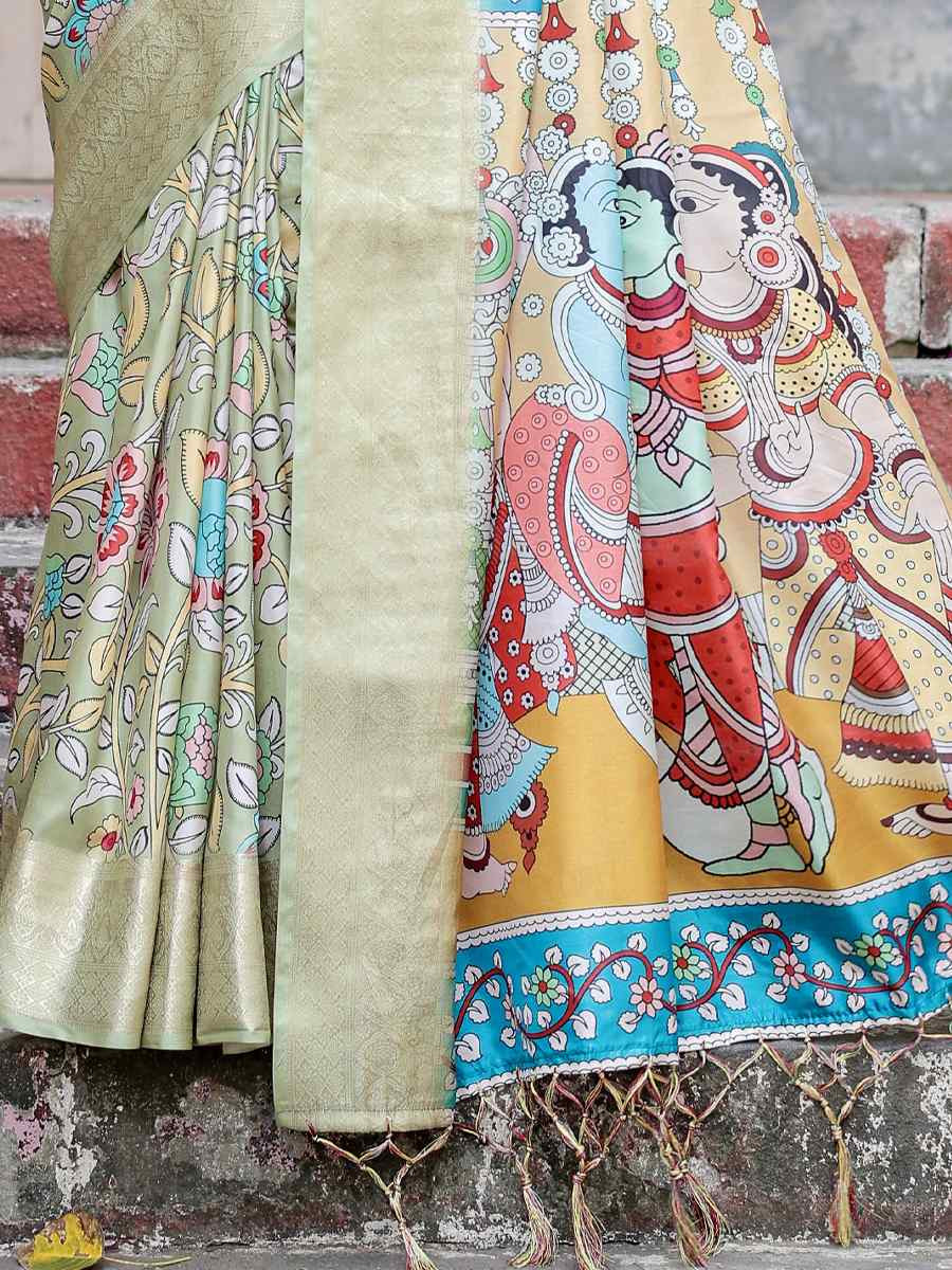 Cream Tussar Silk Zari Handwoven Printed Casual Reception Festival Wedding Fancy Heavy Border Saree
