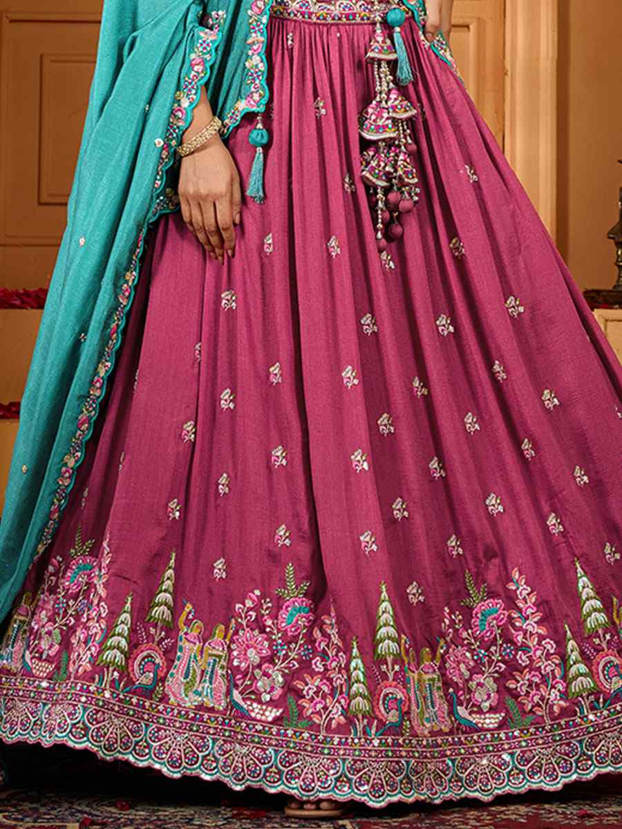 Cream Vichitra Silk Embroidered Wedding Reception Festival Heavy Border Lehenga Choli