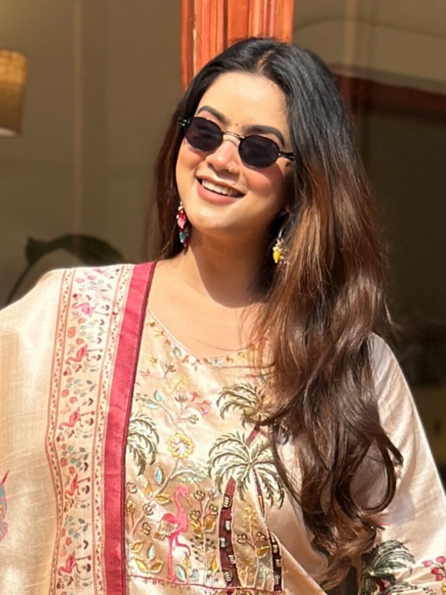 Cream Viscose Assam Silk Embroidery Stone Work Wedding Party Festival Casual Ready Pant Salwar Kameez