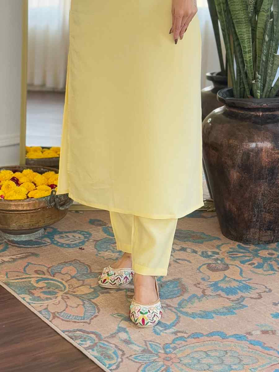 Cream Viscose Chanderi Embroidery Party Wedding Festival Casual Ready Pant Salwar Kameez