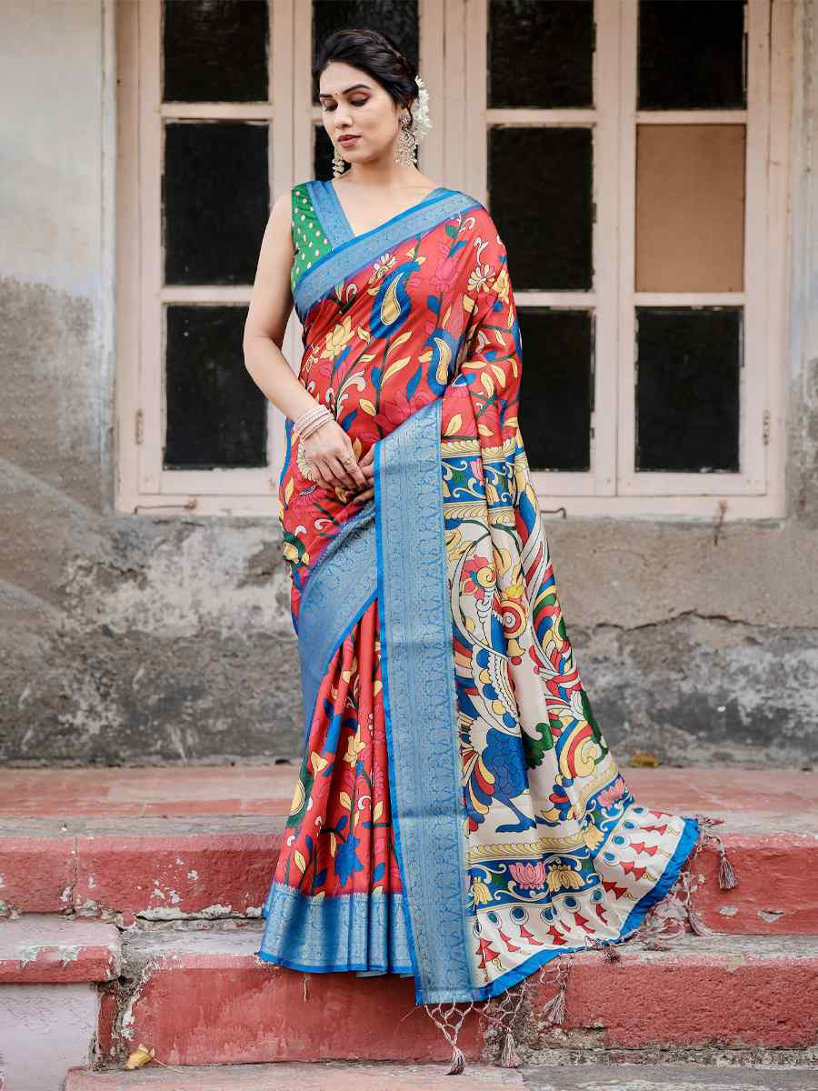 Dark Blue Tussar Silk Zari Handwoven Printed Casual Reception Festival Wedding Fancy Heavy Border Saree