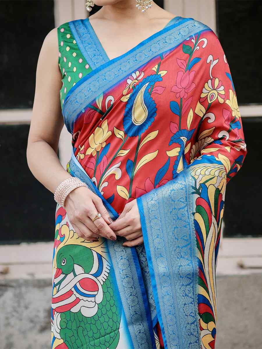 Dark Blue Tussar Silk Zari Handwoven Printed Casual Reception Festival Wedding Fancy Heavy Border Saree