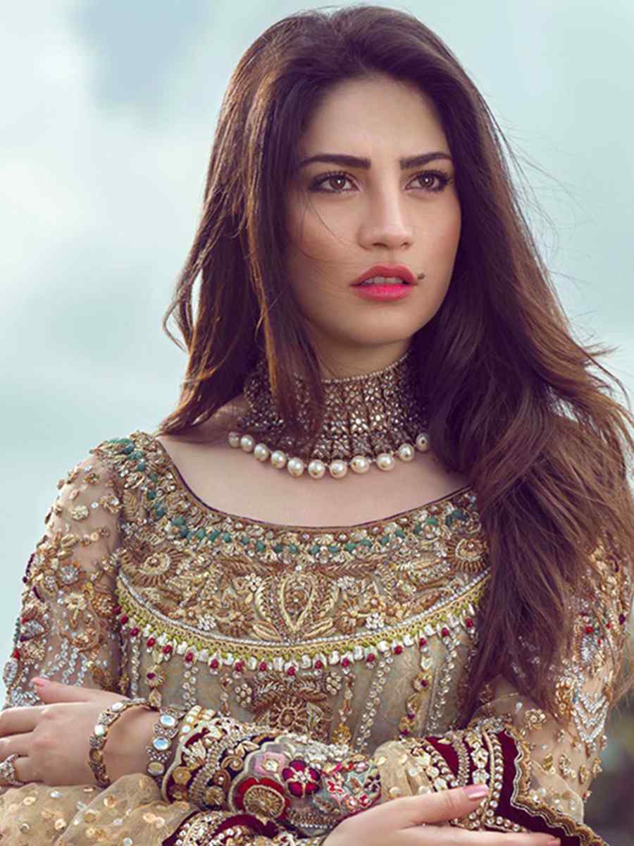 Dark Brown Butterfly Net Embroidered Engagement Party Kurti Lehenga Choli